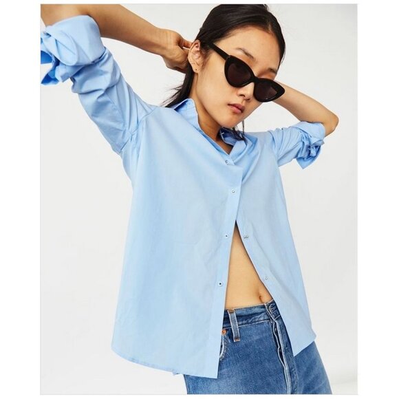 Misha Nonoo The Husband Shirt / Medium / Blue Button-Up Meghan Markle Blouse - Picture 2 of 9